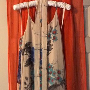 Creme Floral Maxi with sash tie